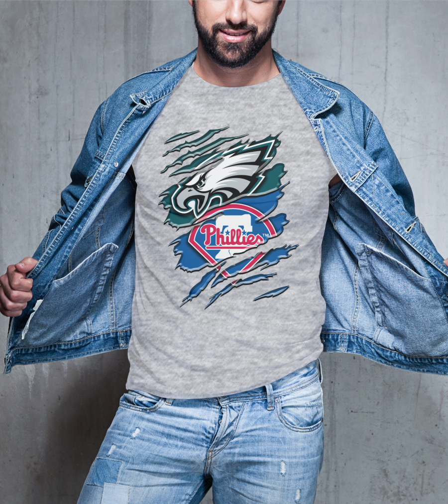 Philadelphia Eagles Phillies Logo Mashup T-Shirt