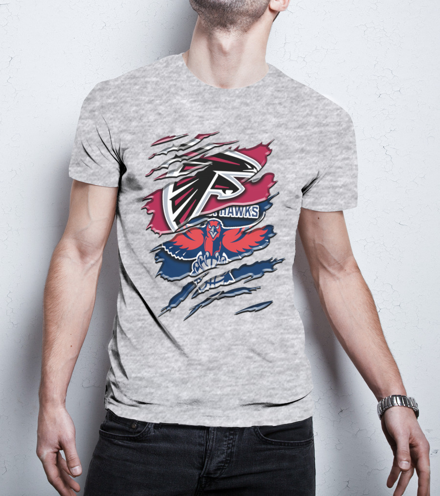 Atlanta Falcons And Hawks Logo Crossover Rah 060 T-Shirt