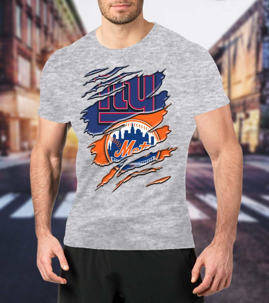 New York Giants Mets Logo Fusion T-Shirt
