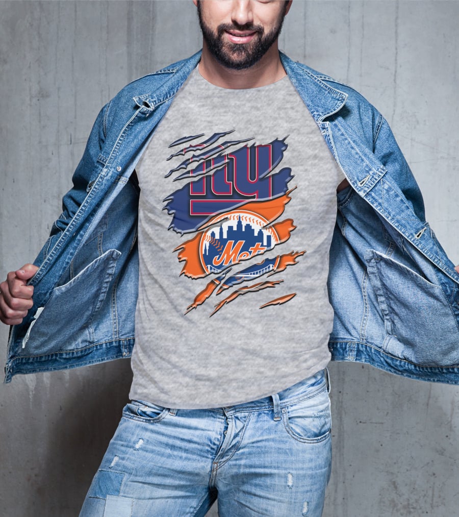 New York Giants Mets Logo Fusion T-Shirt