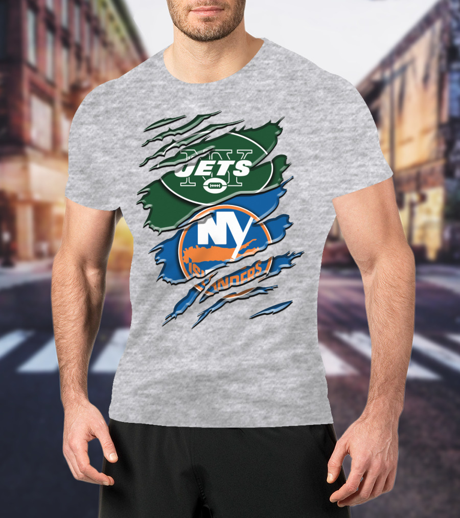 New York Jets Ny Islanders Crossover Rah 068 T-Shirt
