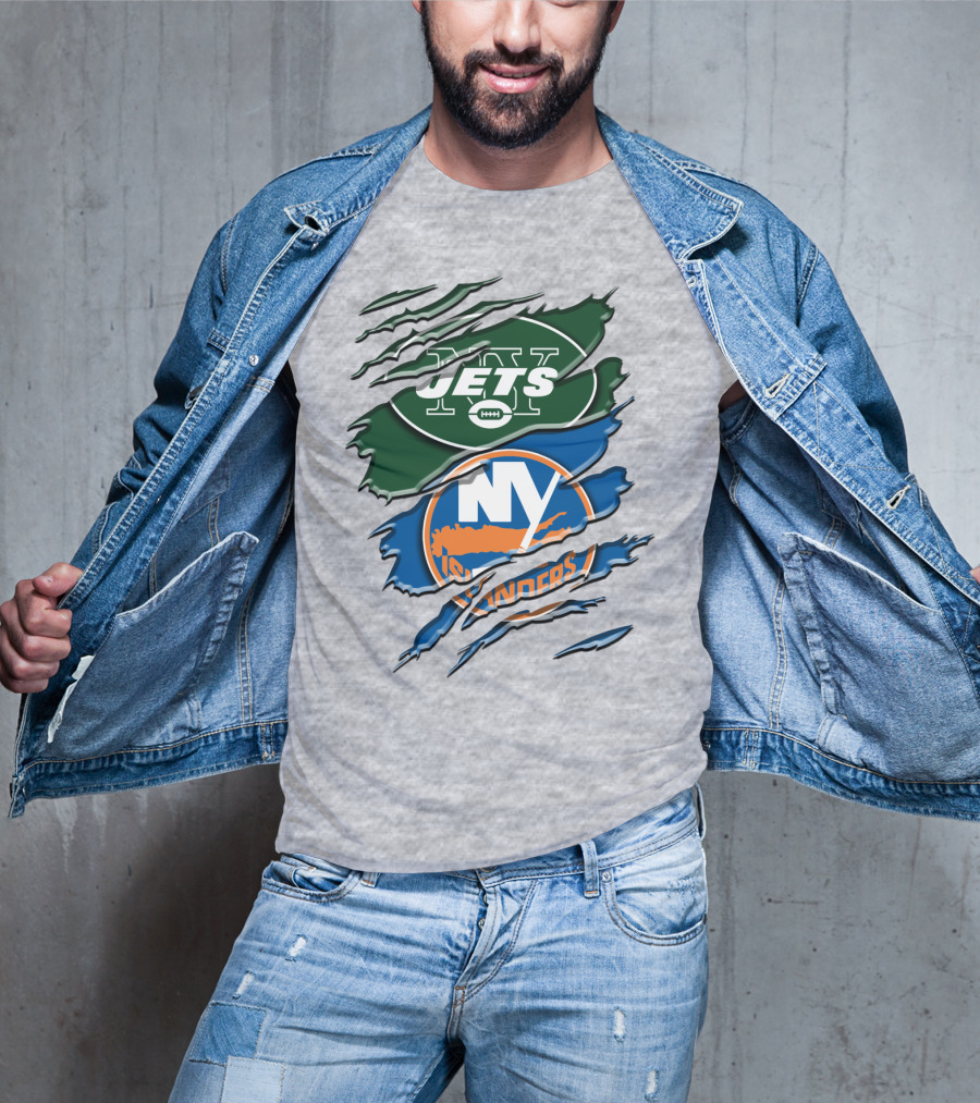 New York Jets Ny Islanders Crossover Rah 068 T-Shirt