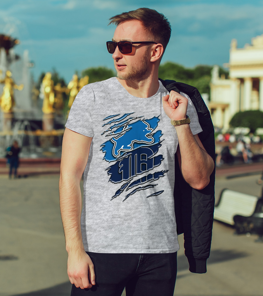Detroit Lions Tigers Blue Rah 075 T-Shirt