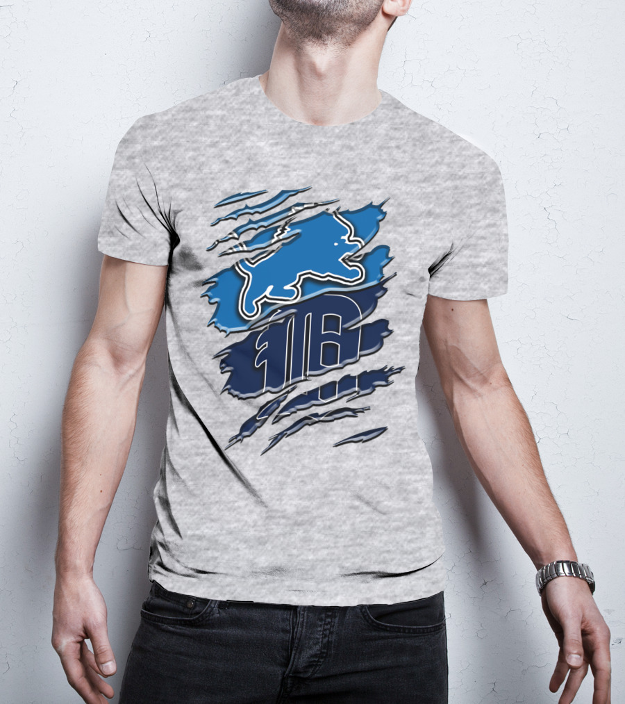 Detroit Lions Tigers Blue Rah 075 T-Shirt