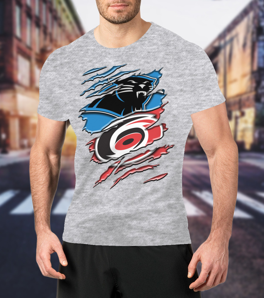 Carolina Panthers And Hurricanes Claw T-Shirt