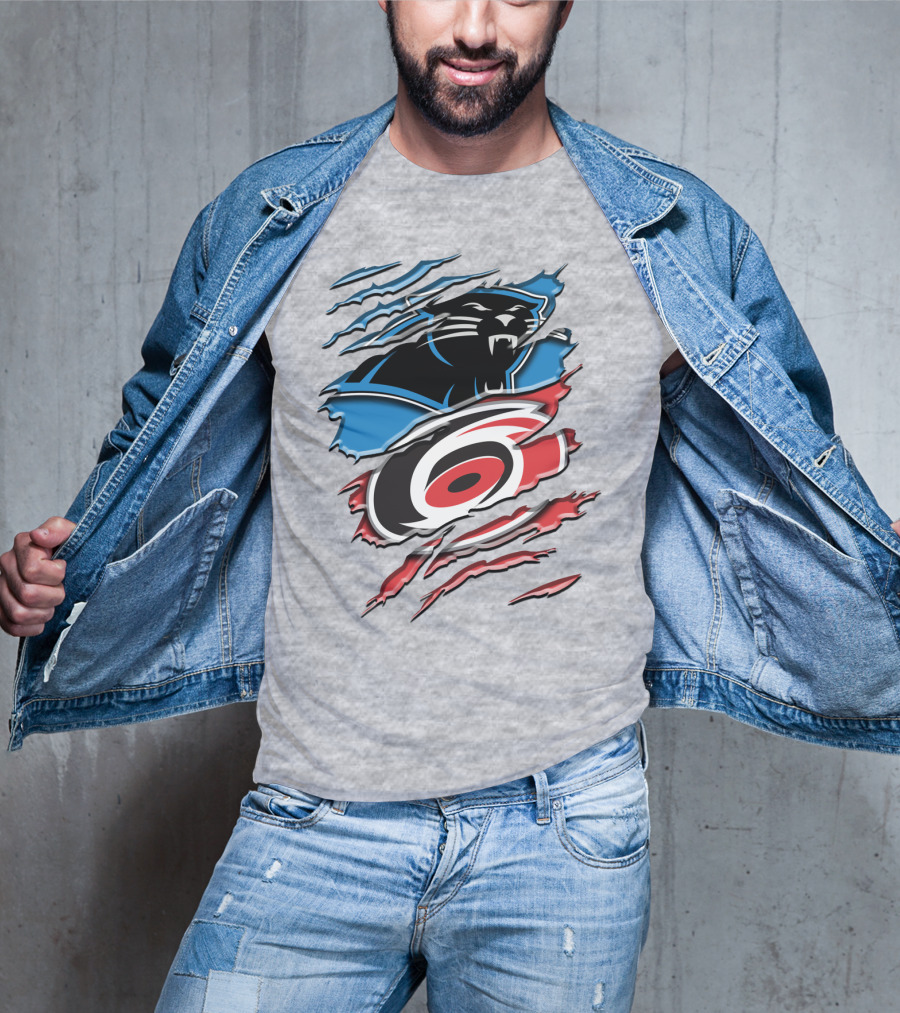 Carolina Panthers And Hurricanes Claw T-Shirt