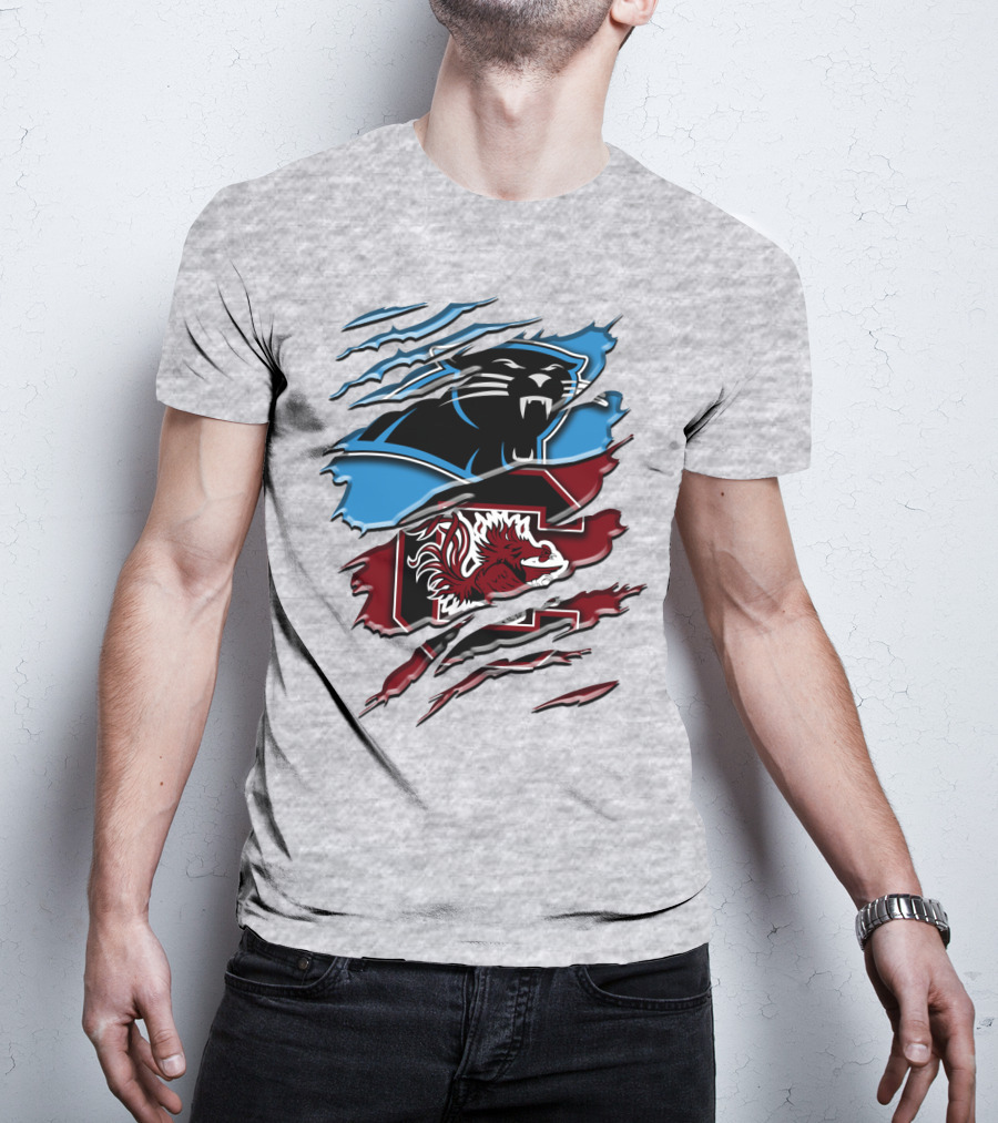 Carolina Panthers Gamecocks Ripped T-Shirt