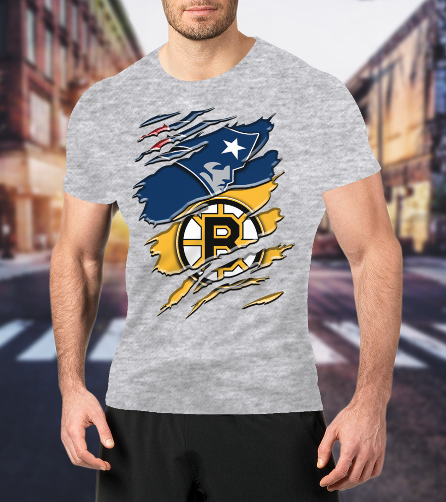 New England Patriots Boston Bruins Blend T-Shirt