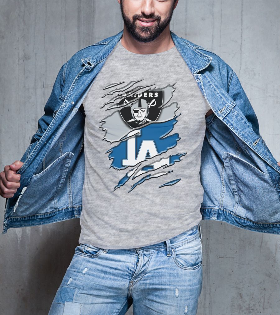 Raiders La Dodgers Crest Combination T-Shirt
