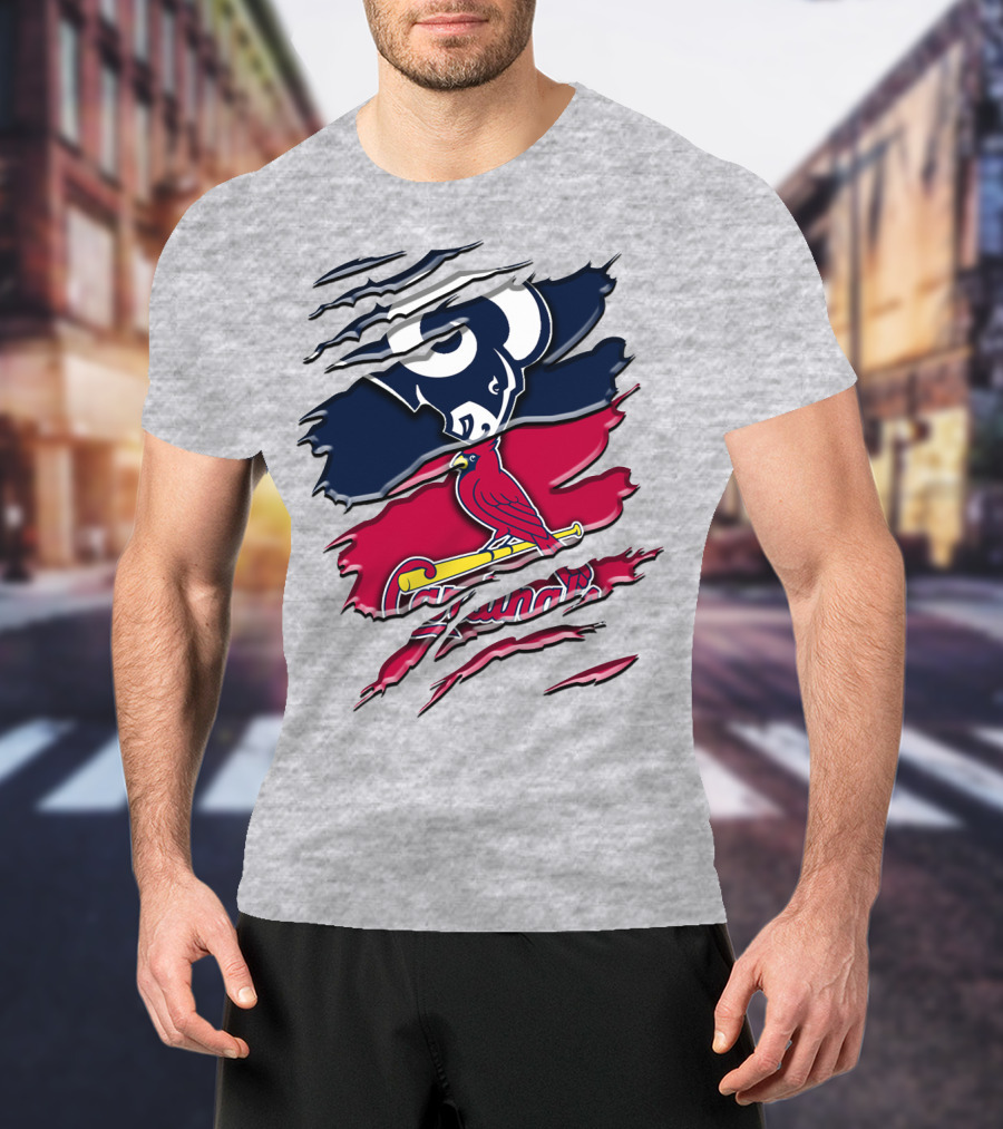 Rams Cardinals Fan Crossover T-Shirt