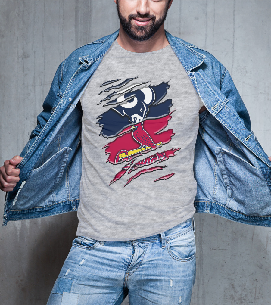 Rams Cardinals Fan Crossover T-Shirt