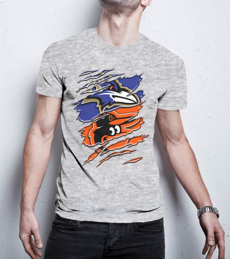 Baltimore Ravens Orioles Logo Mashup Rah 101 T-Shirt