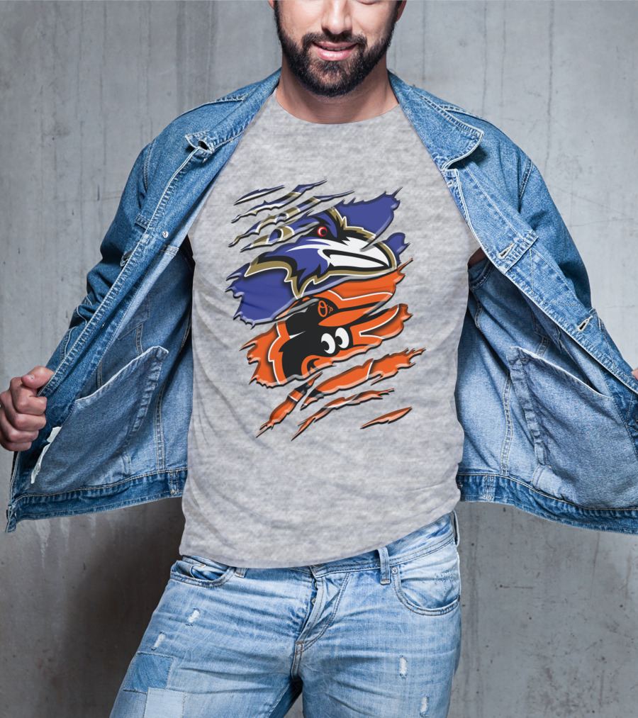 Baltimore Ravens Orioles Logo Mashup Rah 101 T-Shirt