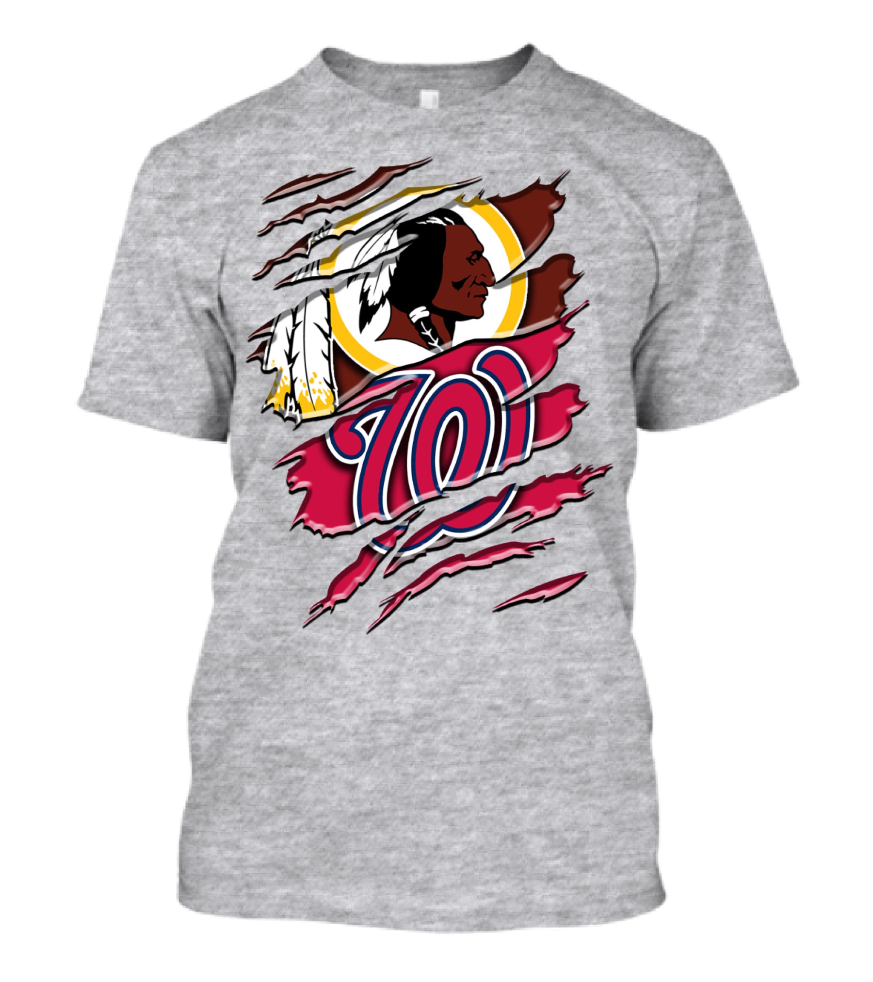 Washington Football Team And Nationals Logo Mashup Rah 105 T-Shirt