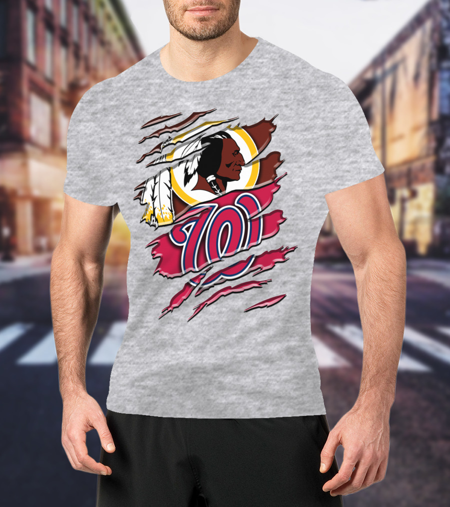 Washington Football Team And Nationals Logo Mashup Rah 105 T-Shirt