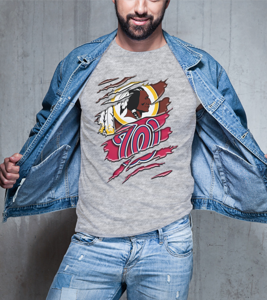 Washington Football Team And Nationals Logo Mashup Rah 105 T-Shirt