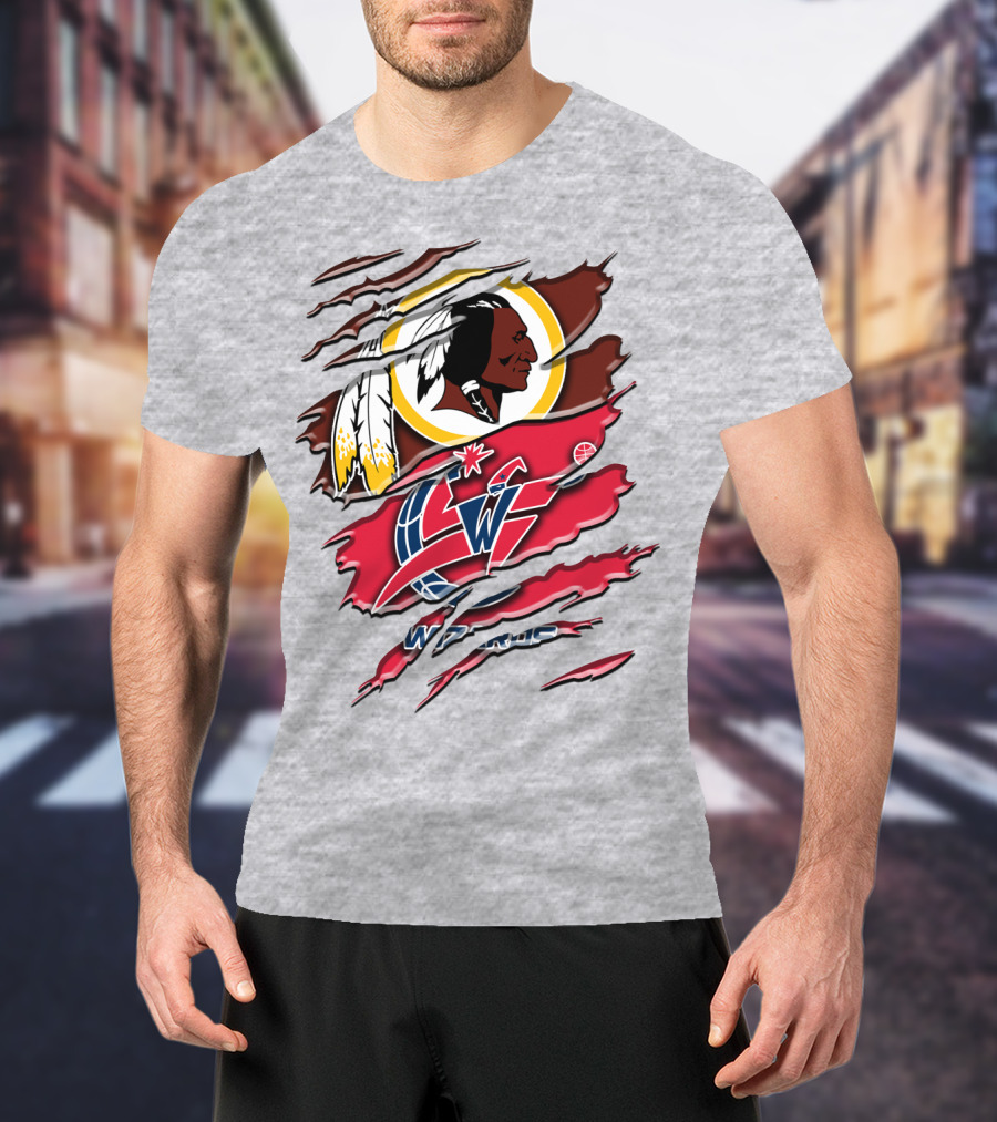 Washington Wizards Redskins Logo Mashup T-Shirt