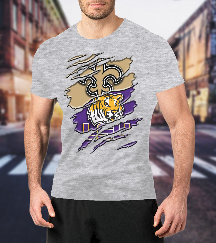 New Orleans Saints And Lsu Tigers Rah 107 T-Shirt