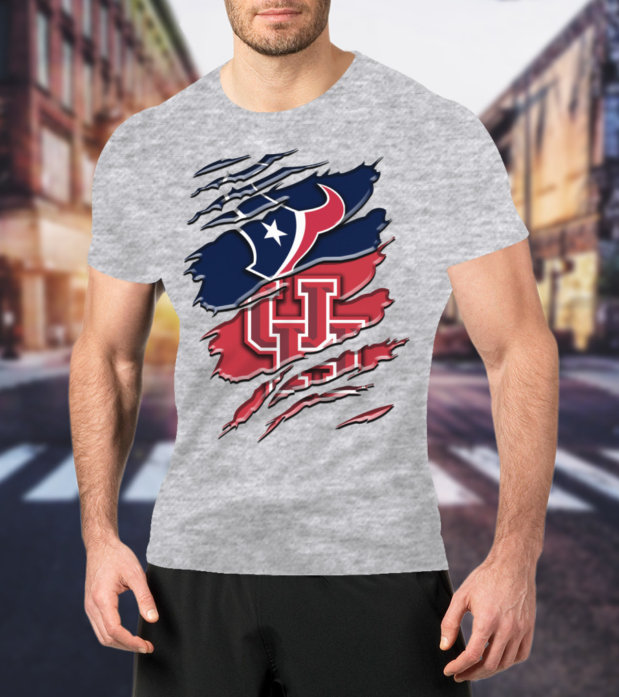 Houston Texans And University Of Houston Cougars Rah 117 T-Shirt