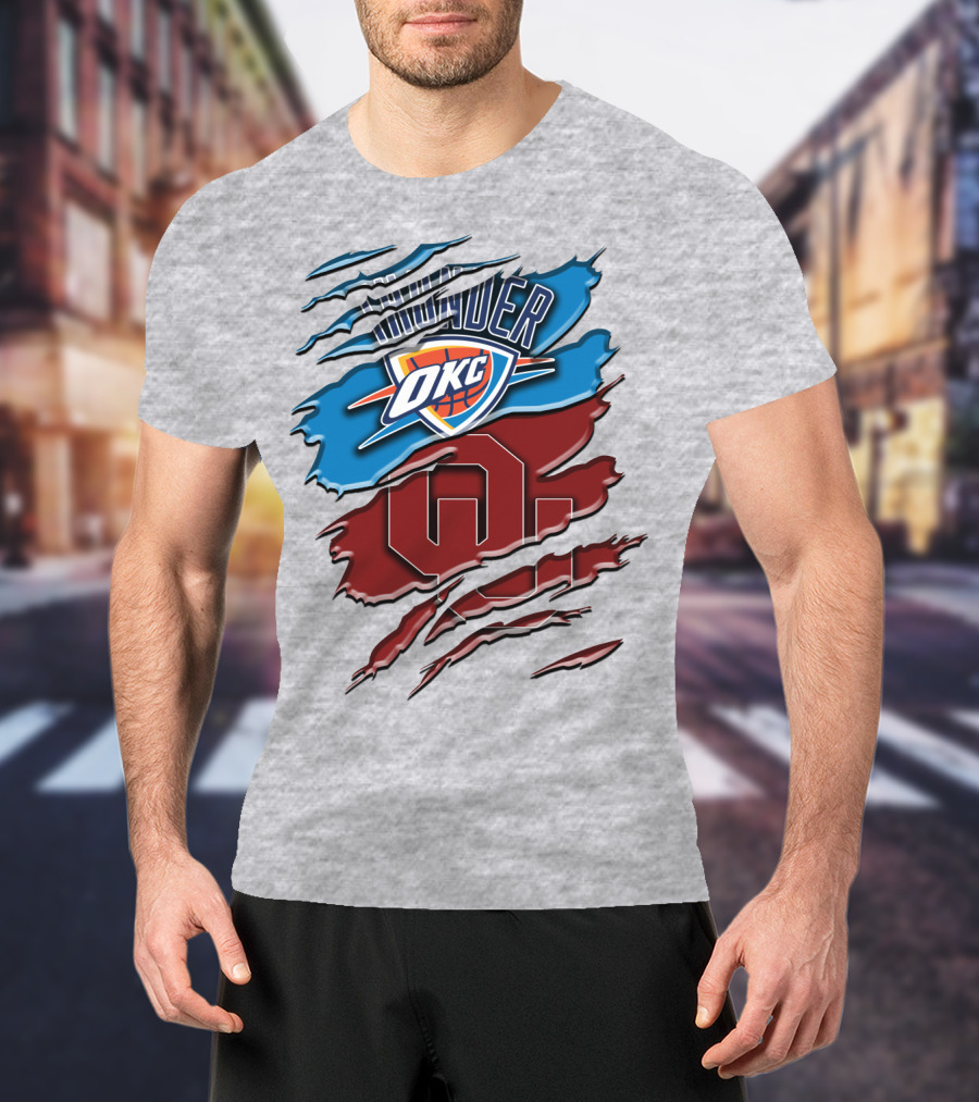 Okc Thunder Ou Logo Rah 126 T-Shirt