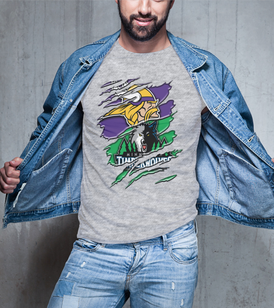 Minnesota Vikings Timberwolves Rah 134 Collaboration T-Shirt