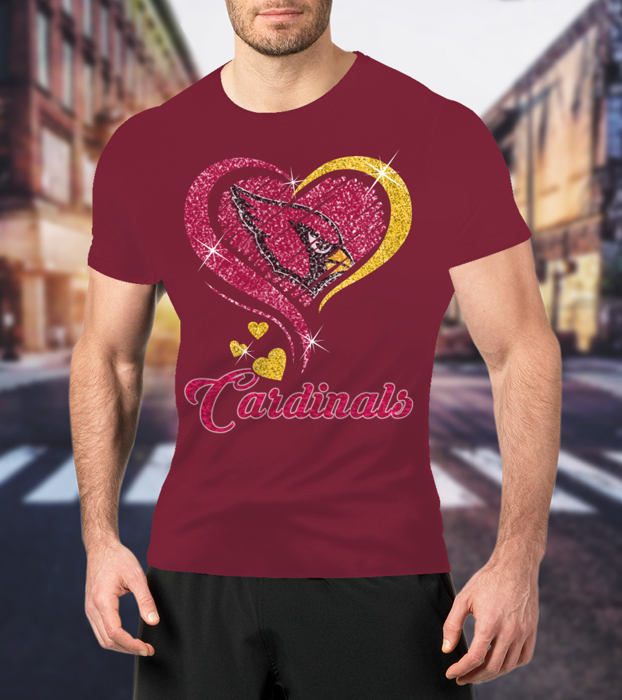 Cardinals Heart Glitter T-Shirt