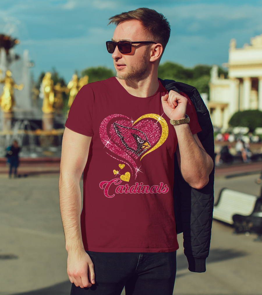 Cardinals Heart Glitter T-Shirt