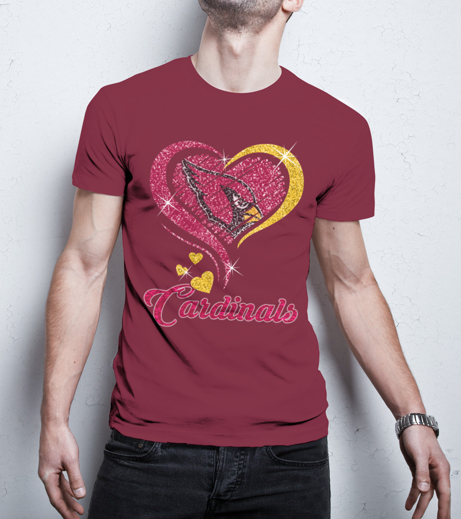 Cardinals Heart Glitter T-Shirt