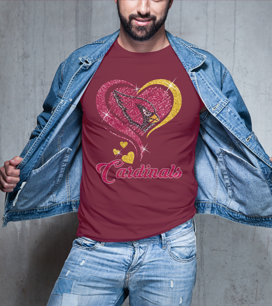 Cardinals Heart Glitter T-Shirt