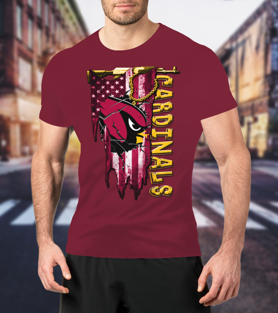 Cardinals Usa Flag And Chain T-Shirt