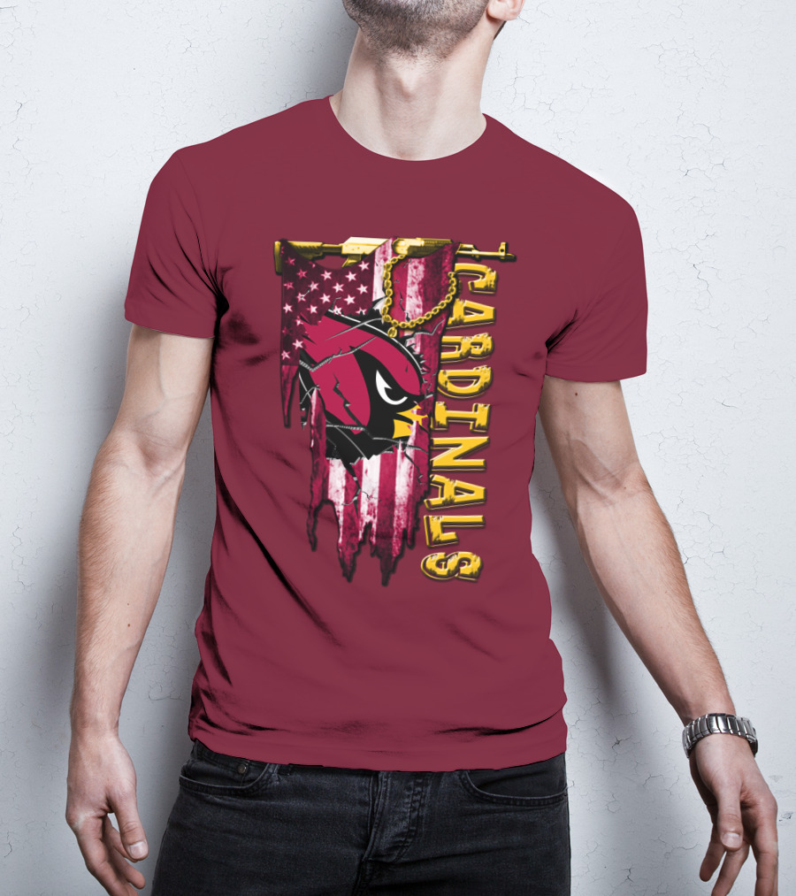 Cardinals Usa Flag And Chain T-Shirt