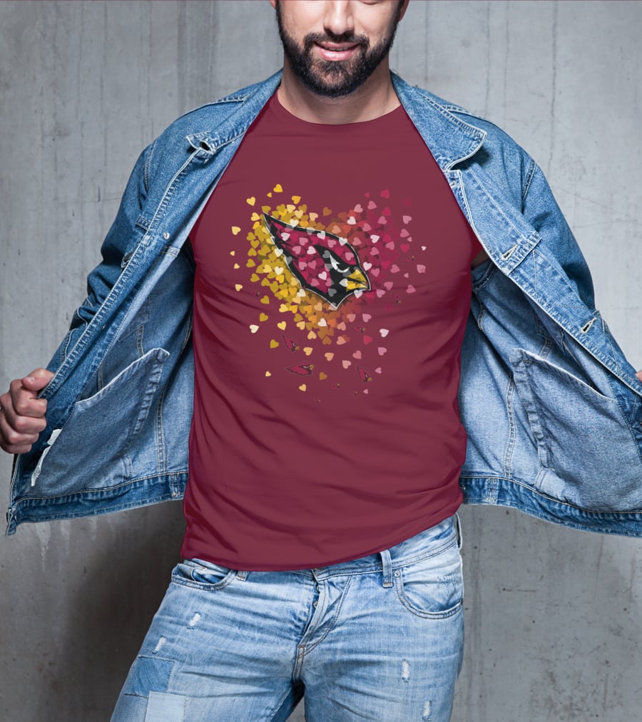 Arizona Cardinals Heart Symbol Burst T-Shirt