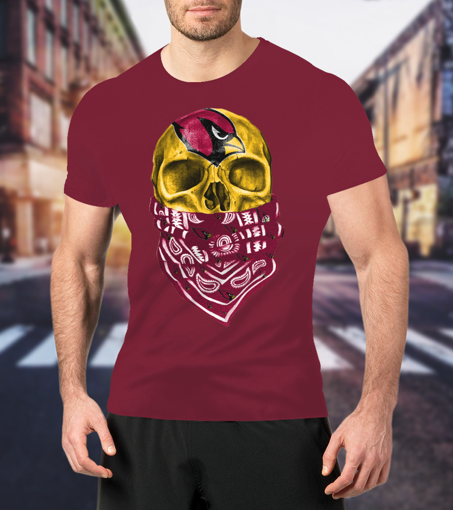 Arizona Cardinals Skull Bandana Red T-Shirt