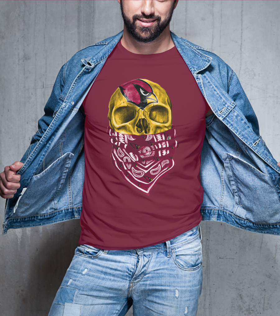 Arizona Cardinals Skull Bandana Red T-Shirt
