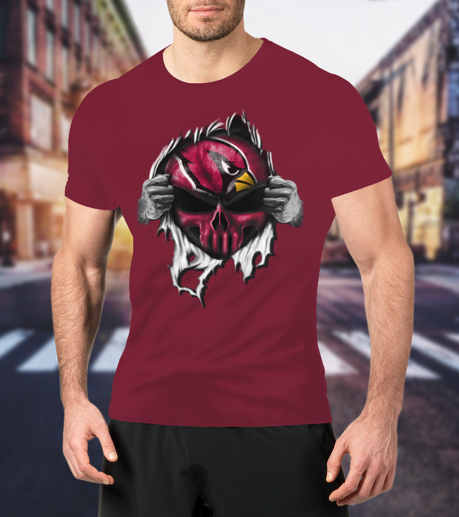 Arizona Cardinals Skull Logo T-Shirt