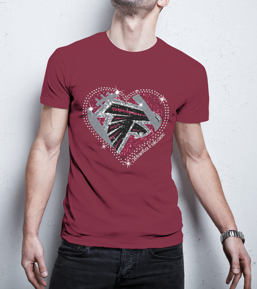 Atlanta Falcons Sparkling Heart T-Shirt
