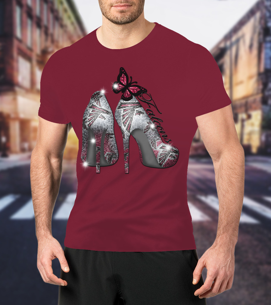 Atlanta Falcons High Heels With Butterfly T-Shirt