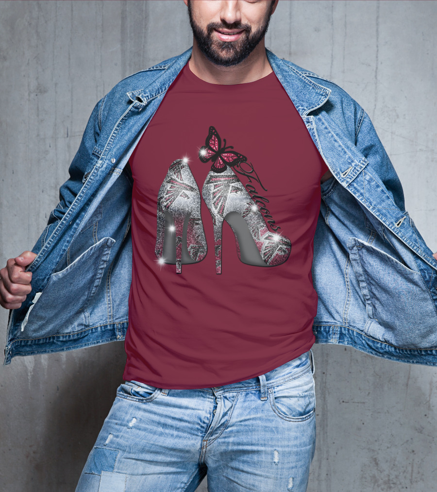 Atlanta Falcons High Heels With Butterfly T-Shirt