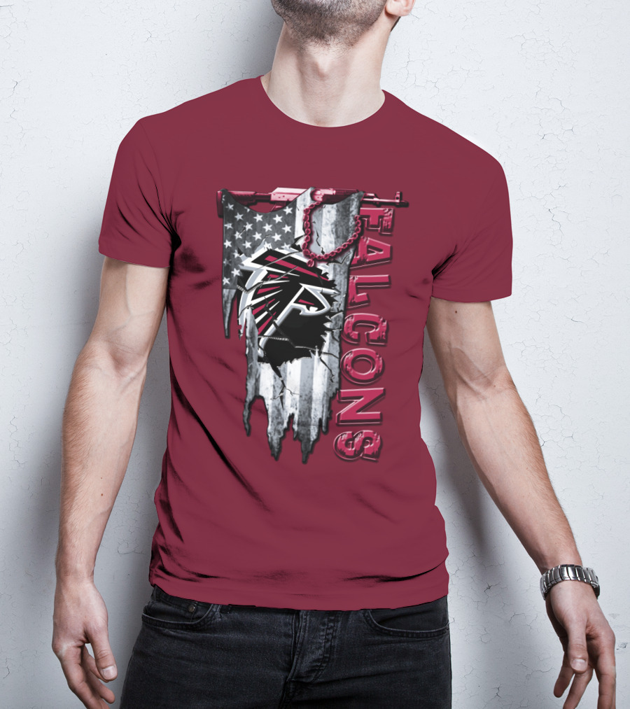 Atlanta Falcons American Flag Football Team T-Shirt