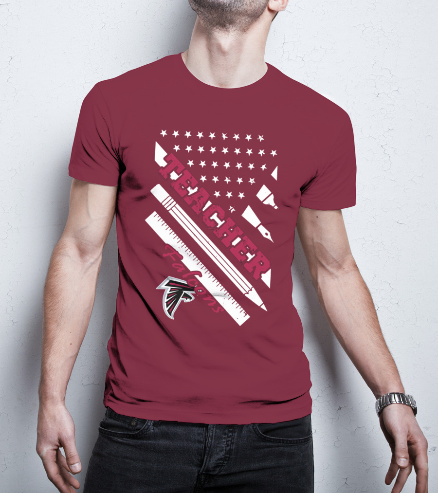 Atlanta Falcons Teacher Stars And Stationery Theme T-Shirt