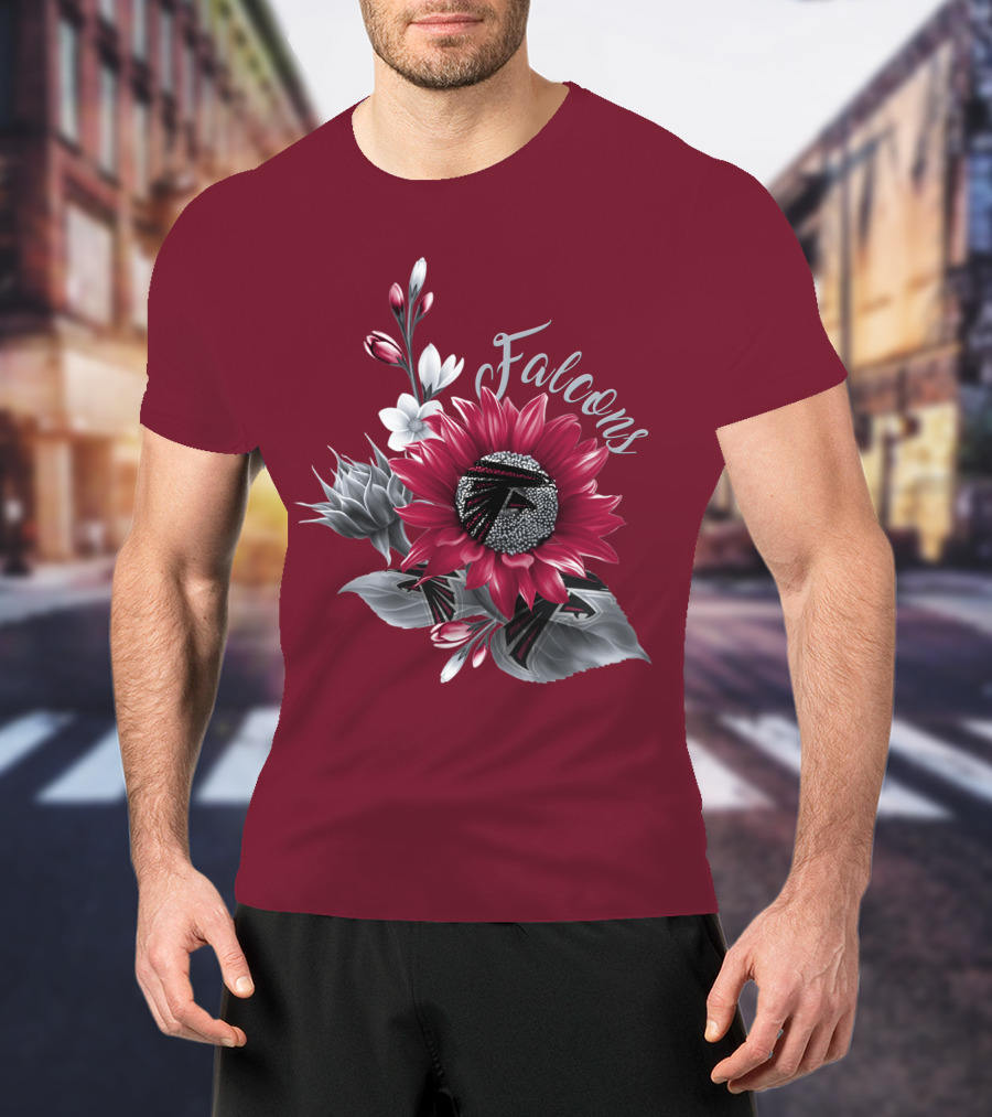 Falcons Floral Atlanta Falcons Logo Blossom T-Shirt