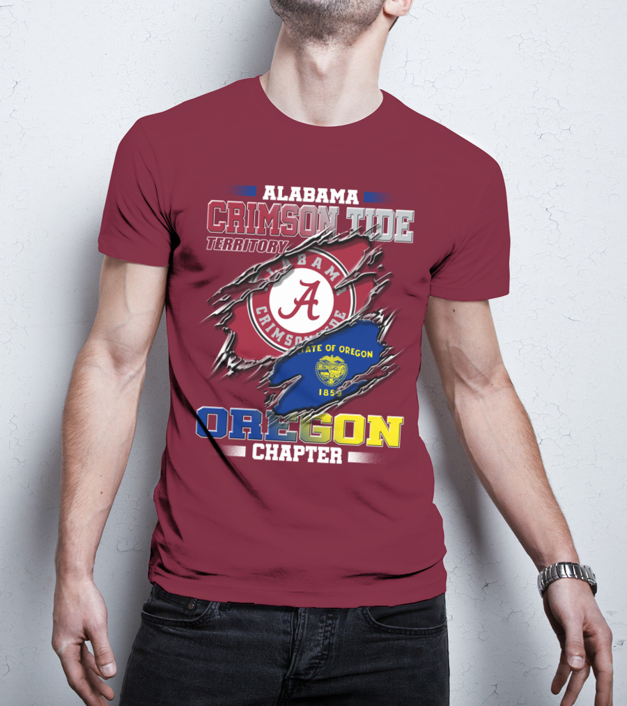 Alabama Crimson Tide Territory Oregon Chapter State Of Oregon 1859 T-Shirt