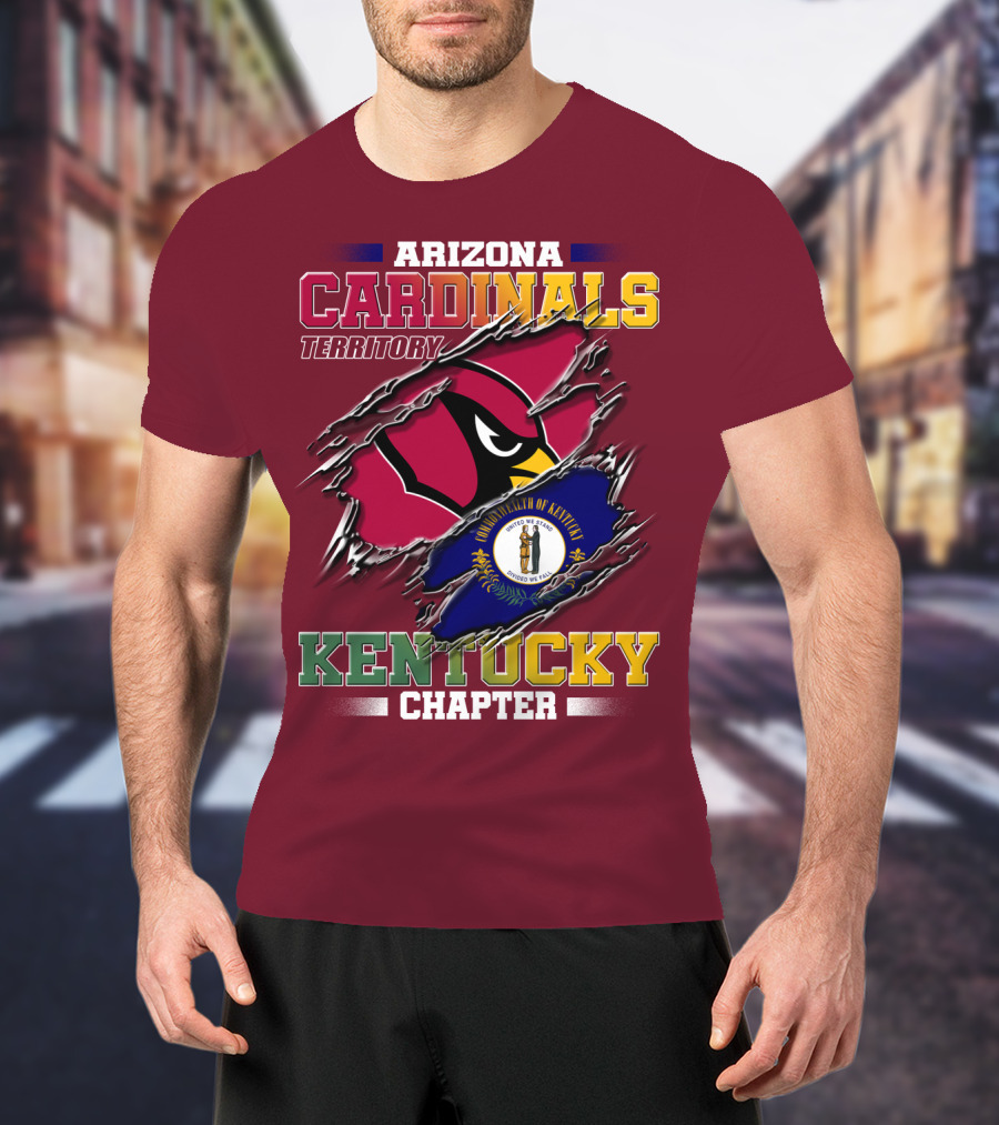 Arizona Cardinals Territory Kentucky Chapter Commonwealth Of Kentucky Flag T-Shirt