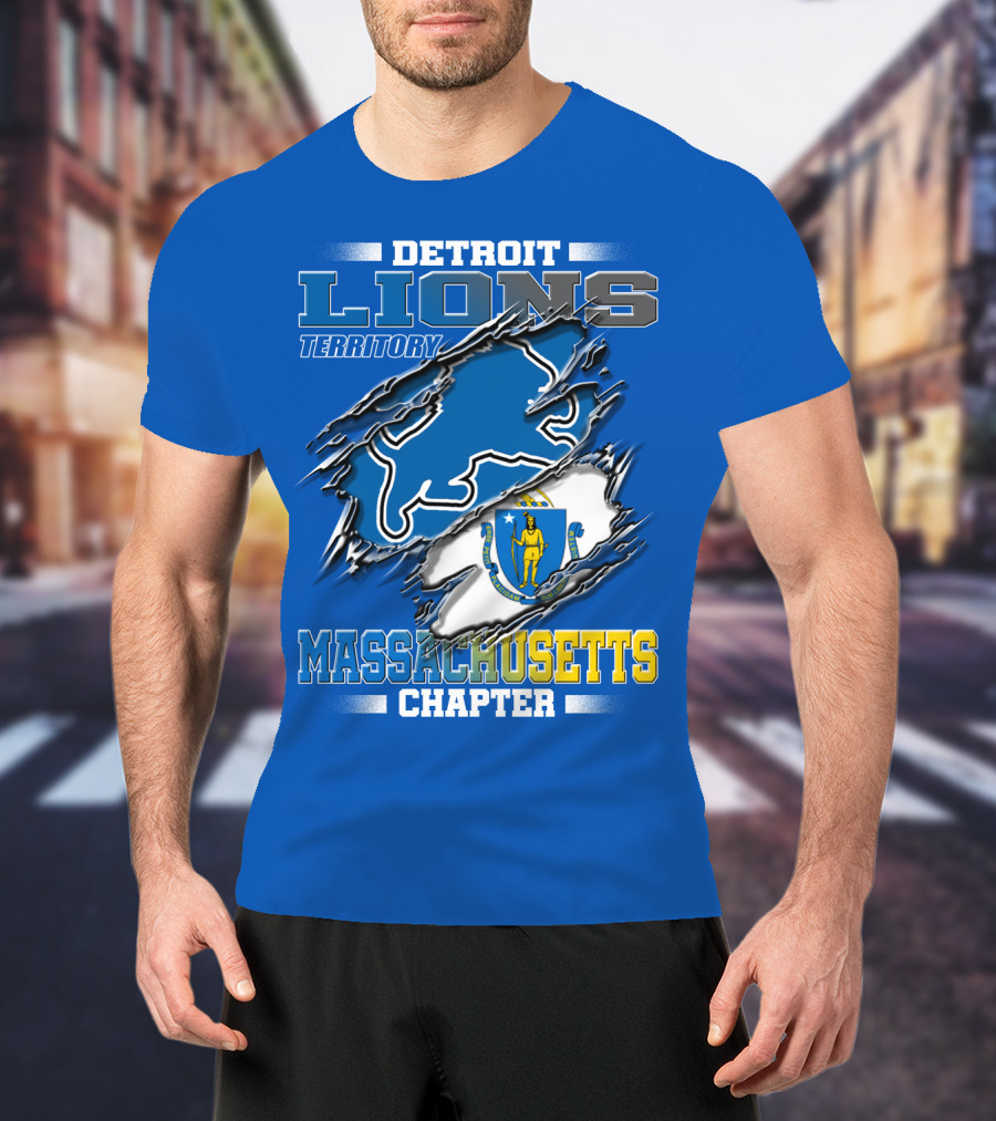 Detroit Lions Territory Massachusetts Chapter T-Shirt