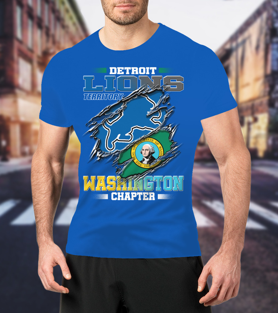 Detroit Lions Territory Washington Chapter Seal Of The State Of Washington T-Shirt