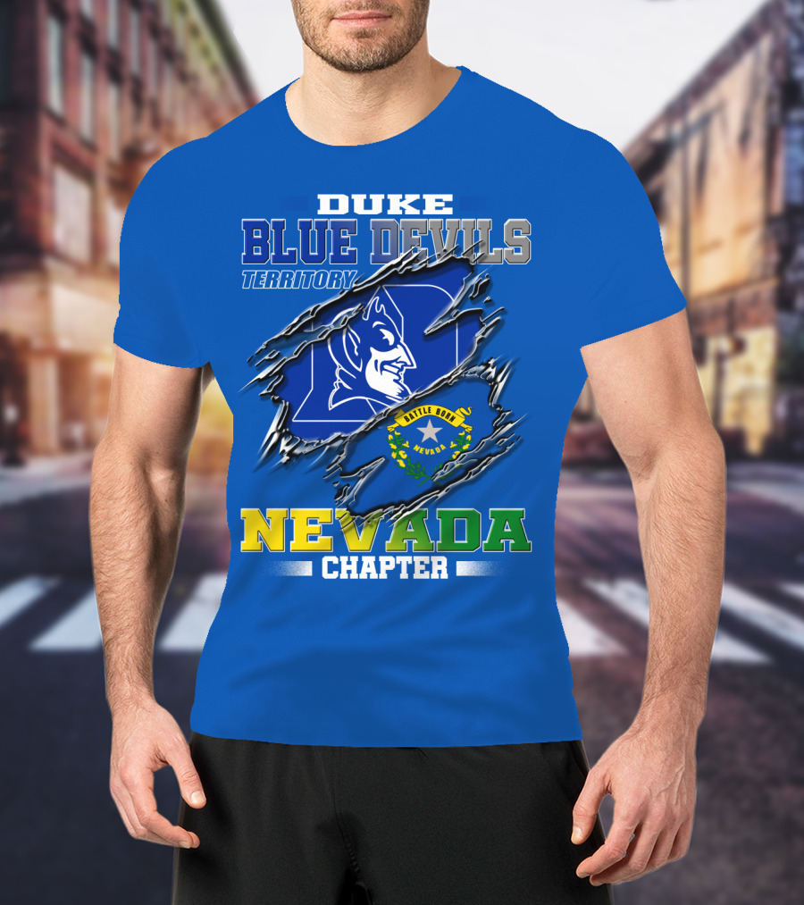 Duke Blue Devils Territory Nevada Chapter Battle Born Nevada T-Shirt