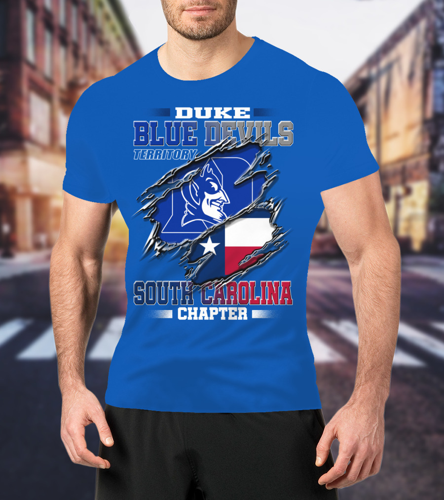 Duke Blue Devils Territory South Carolina Chapter Texas Flag T-Shirt