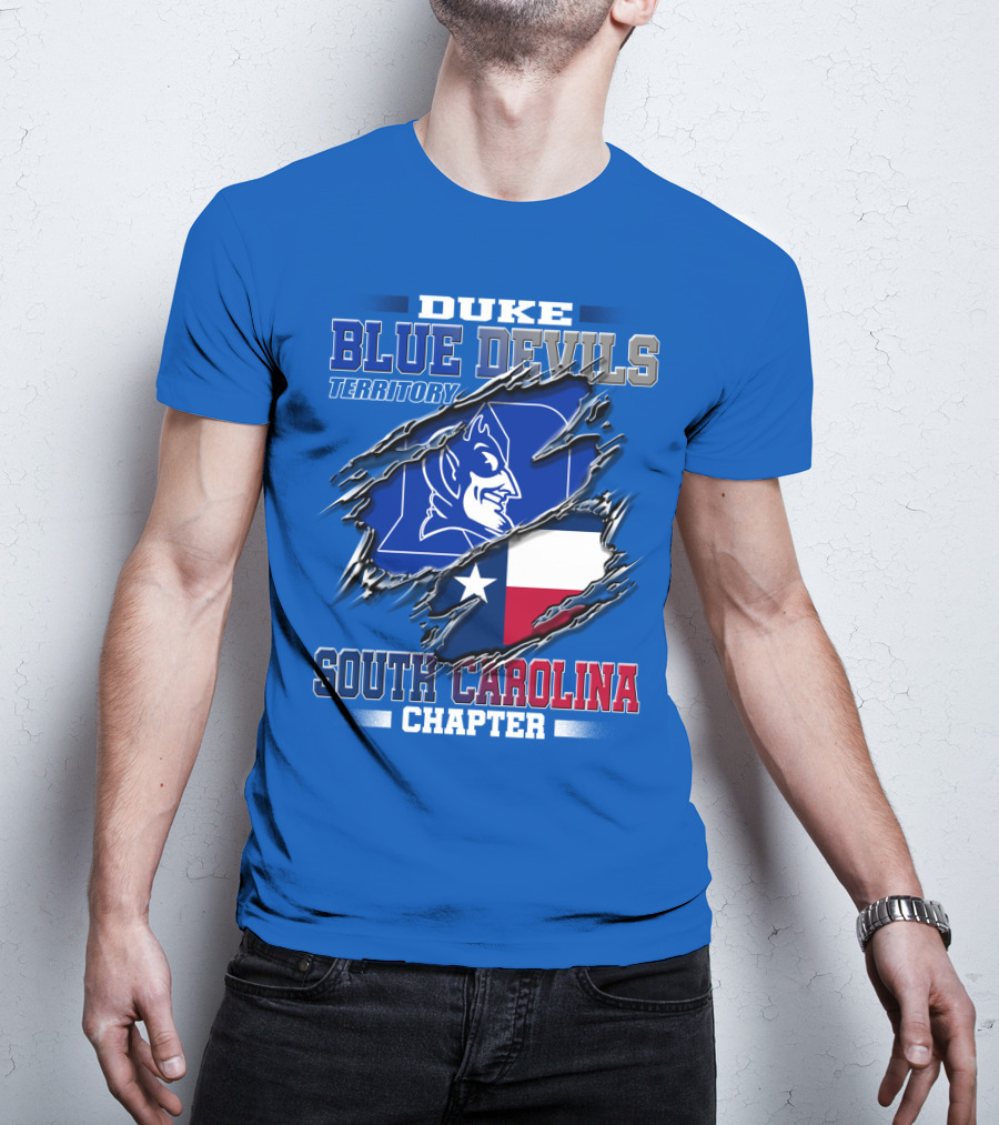 Duke Blue Devils Territory South Carolina Chapter Texas Flag T-Shirt