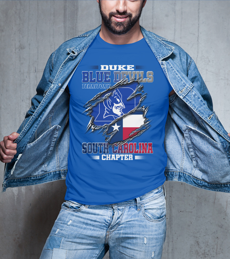 Duke Blue Devils Territory South Carolina Chapter Texas Flag T-Shirt