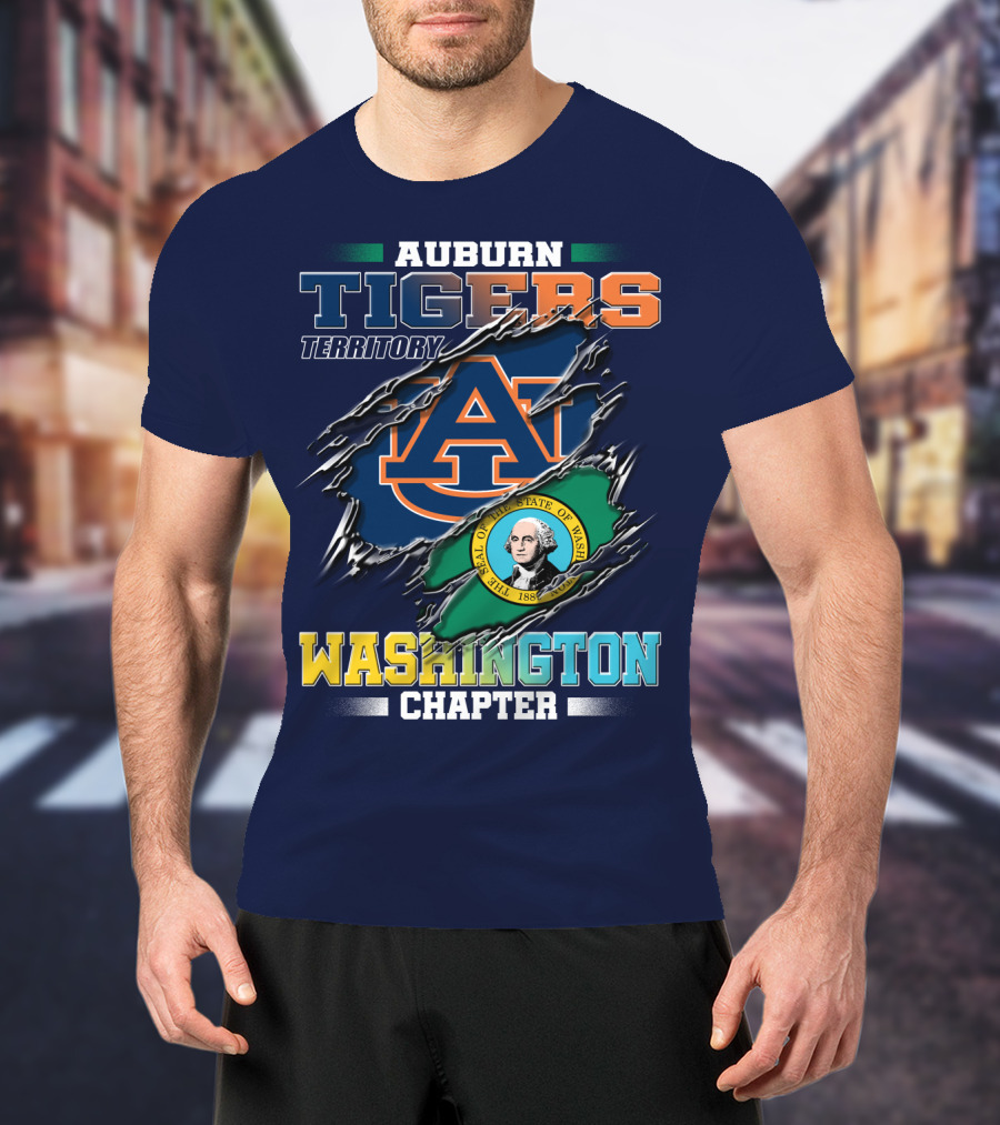 Auburn Tigers Territory Washington Chapter Seal Of Washington T-Shirt